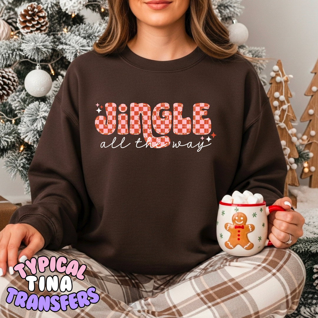 Jingle all the way (red pattern) | DTF Transfer | POD