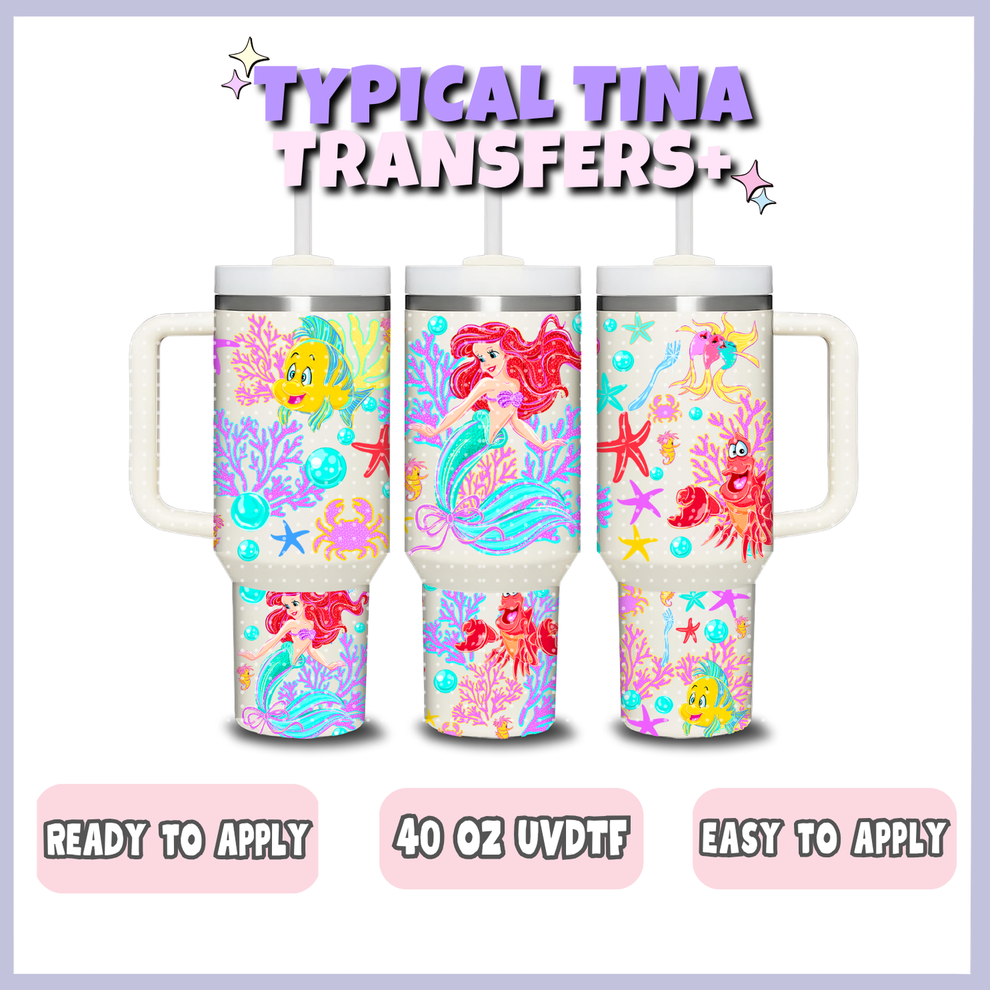 Mermaid in the ocean | 40oz UVDTF Wrap | POD
