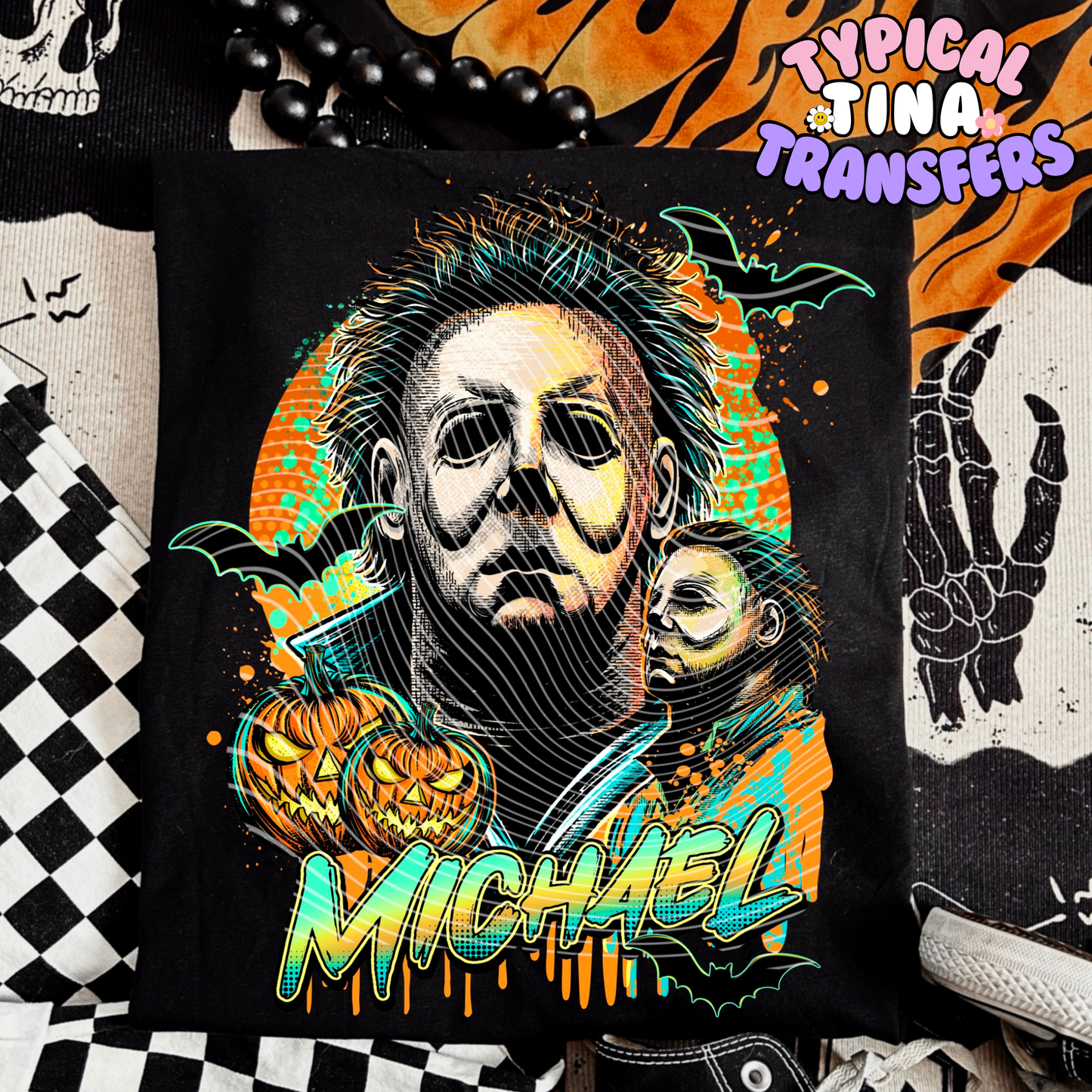 Bold Orange/Yellow Michael | DTF Transfer | POD