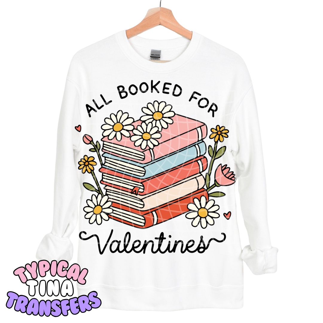 All booked for Valentines (book stack) | DTF Transfers | POD