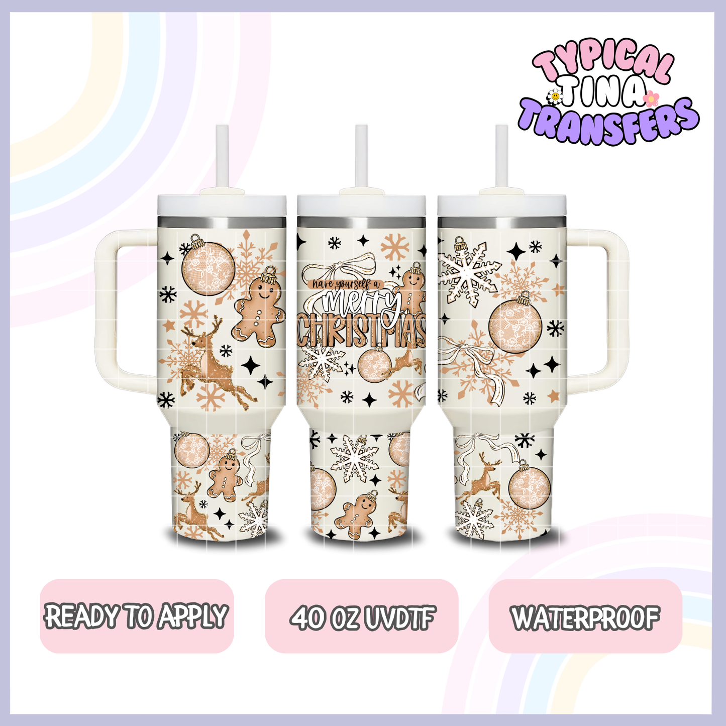 Have yourself Merry christmas Gingerbread | 40oz UVDTF Wrap | POD