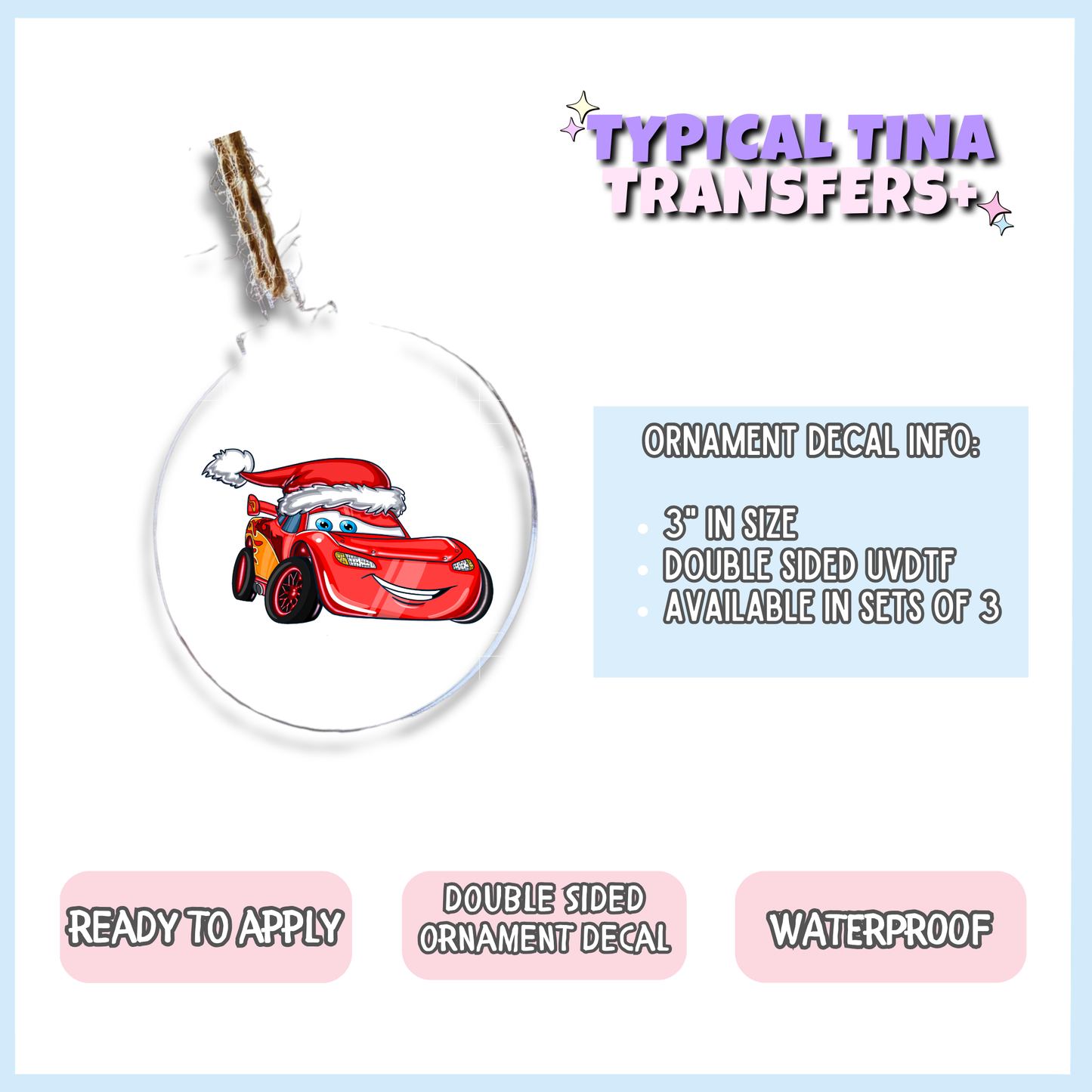 Race Car christmas | 3" Xmas Ornament | POD