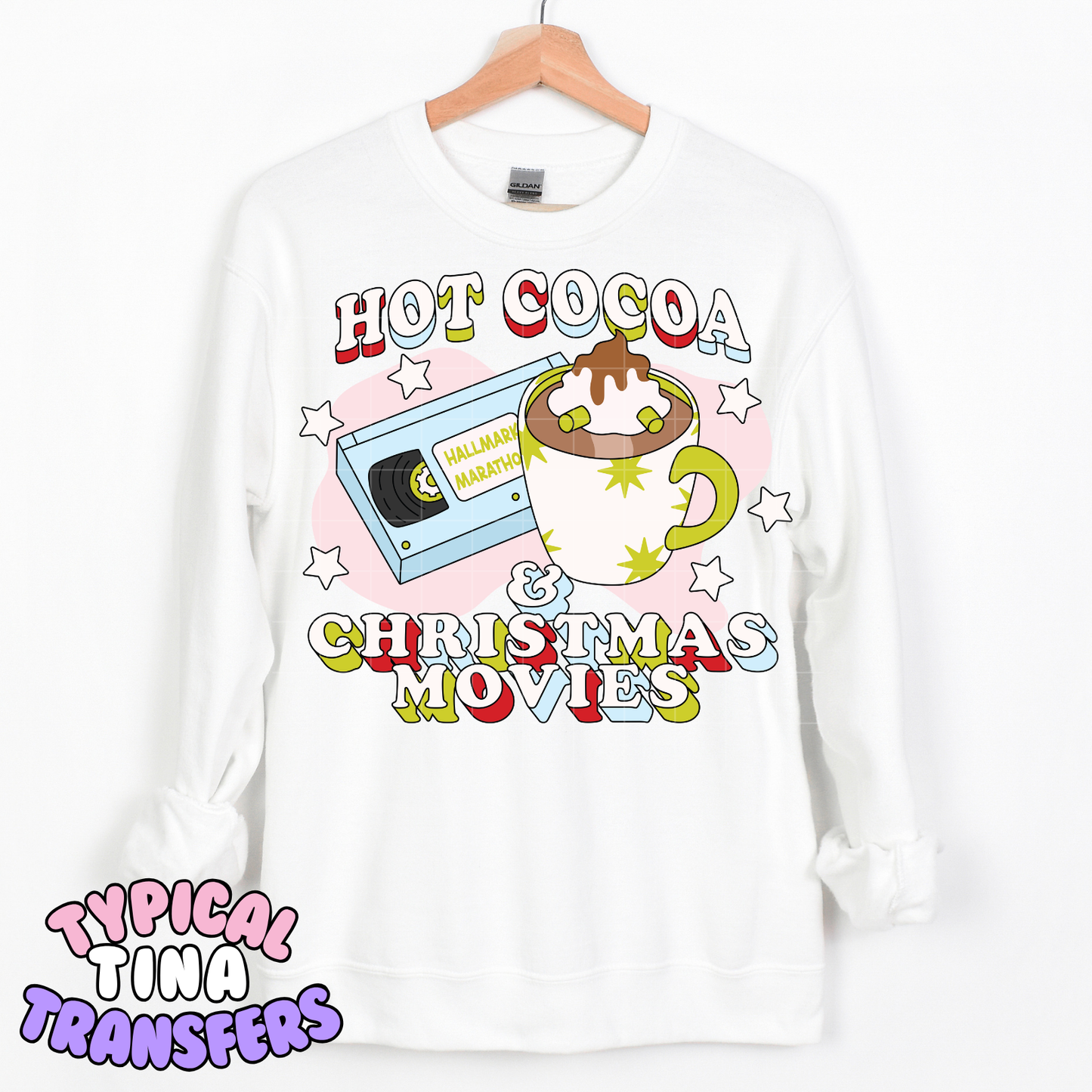 Hot Cocoa and Christmas movies | DTF Transfer | POD