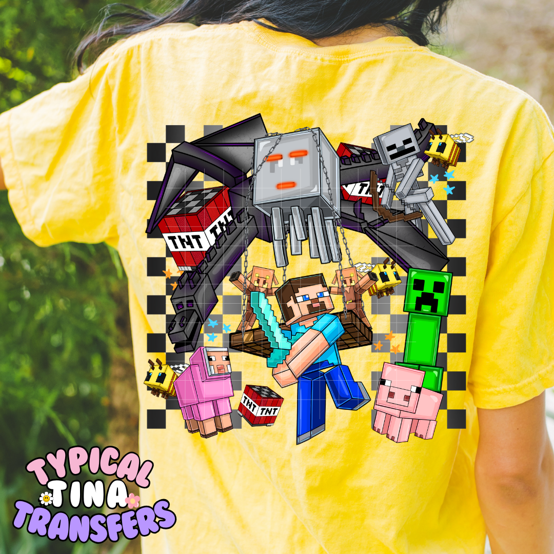 Mine-craft Game | DTF Screen Print | POD - choose design