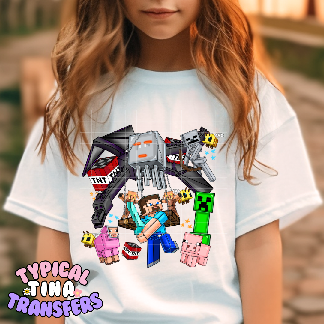 Mine-craft Game | DTF Screen Print | POD - choose design