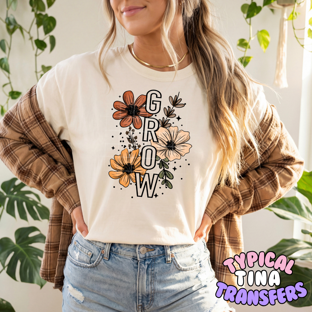 Earthy tone florals - GROW | DTF Transfers | POD