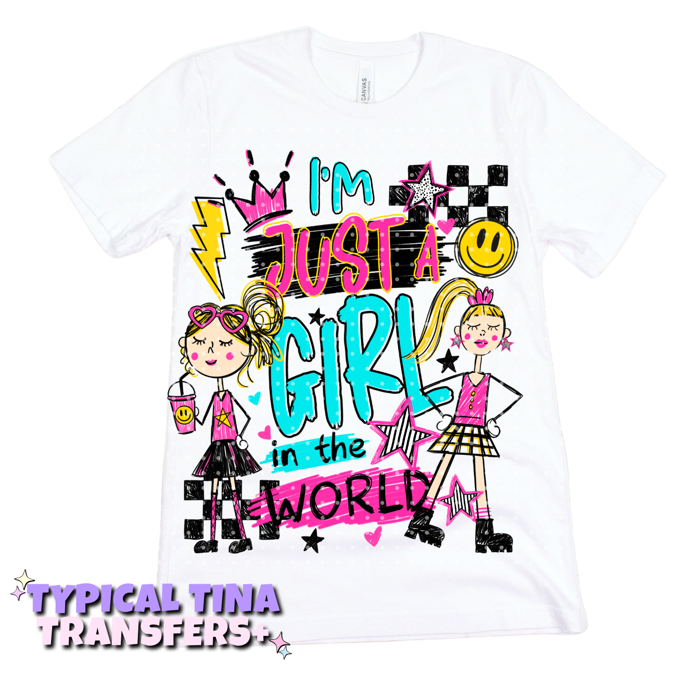 I'm just a girl in the world (sketched) | DTF Transfers | POD