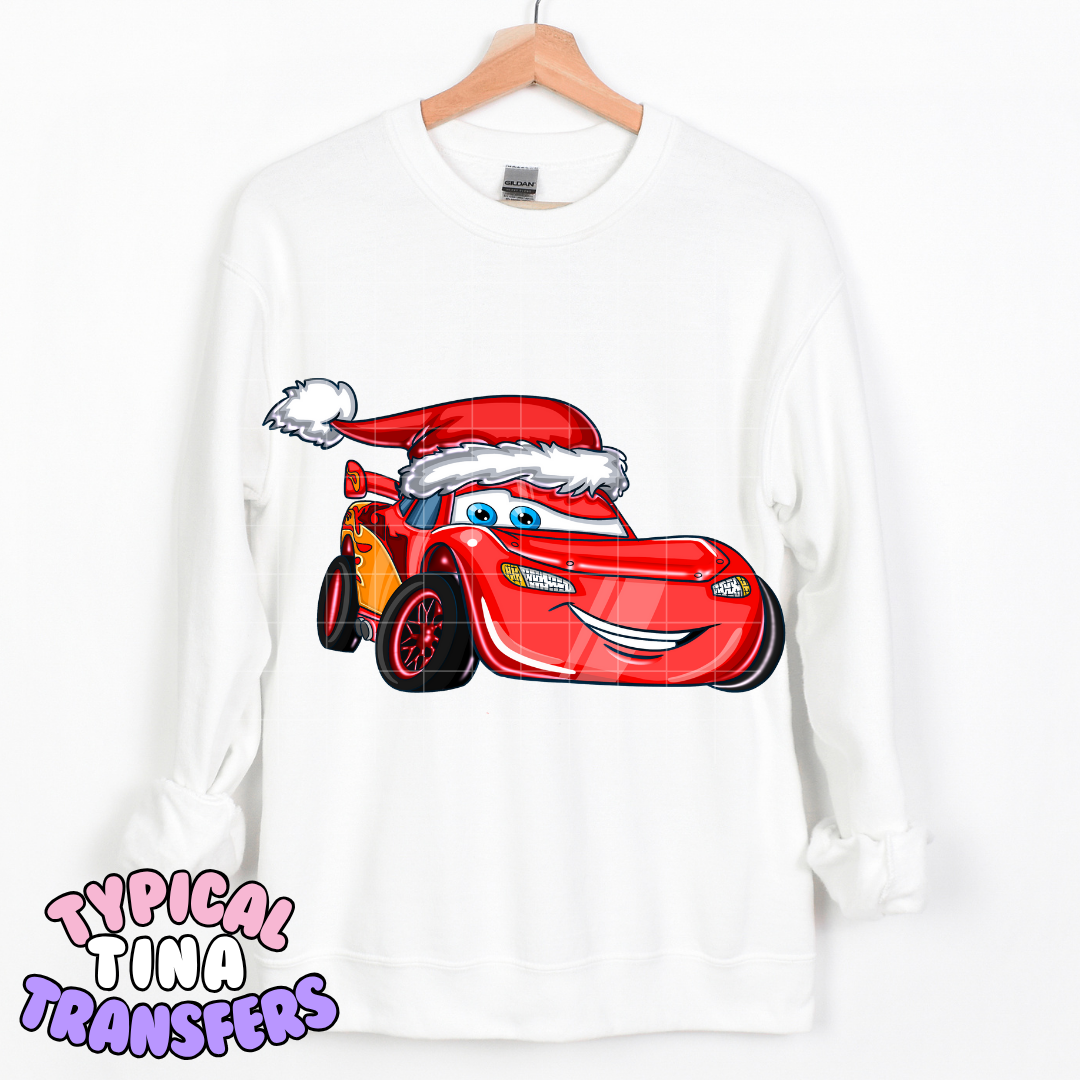 Festive Red Car | DTF Transfer | POD