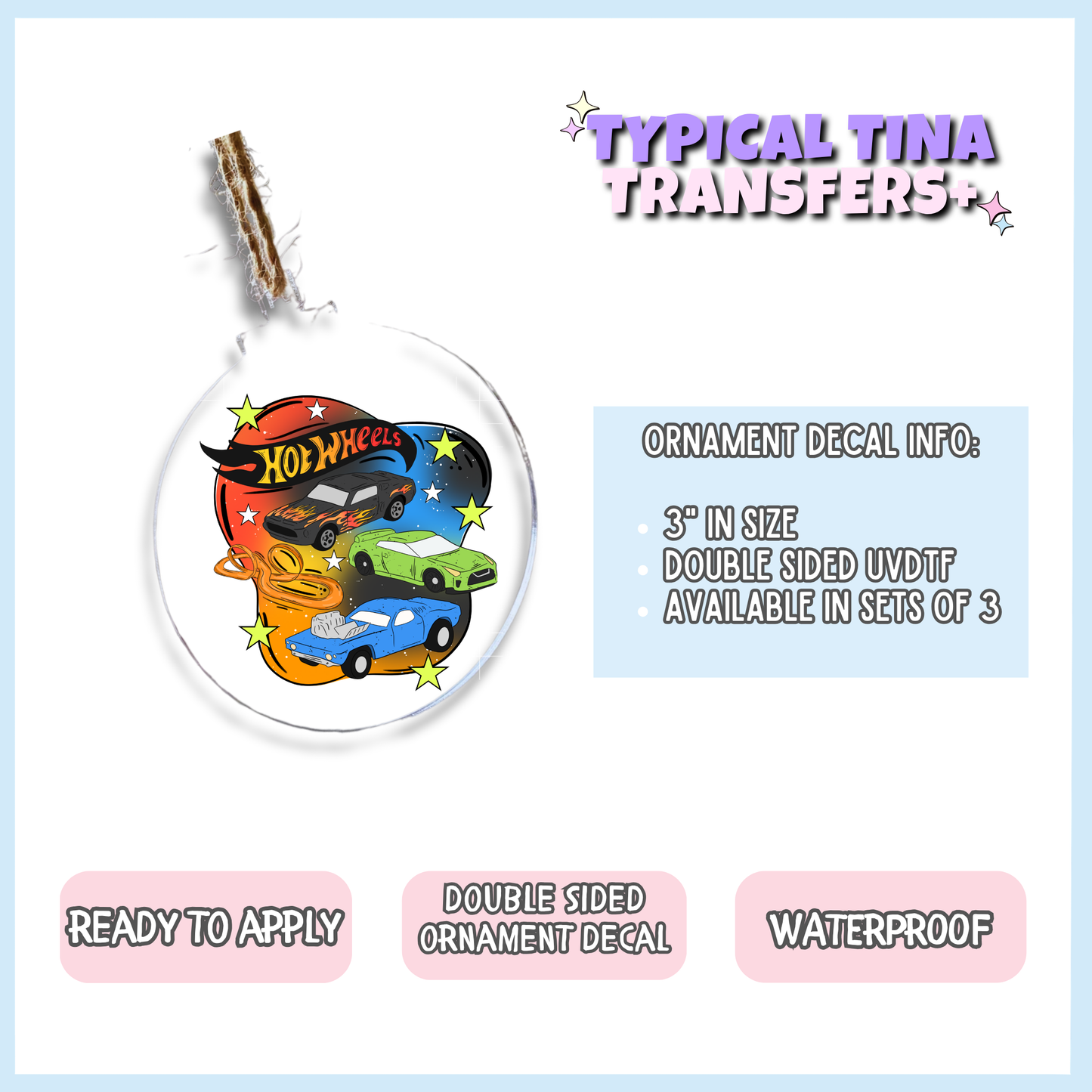 Wheels | 3" Xmas Ornament | POD