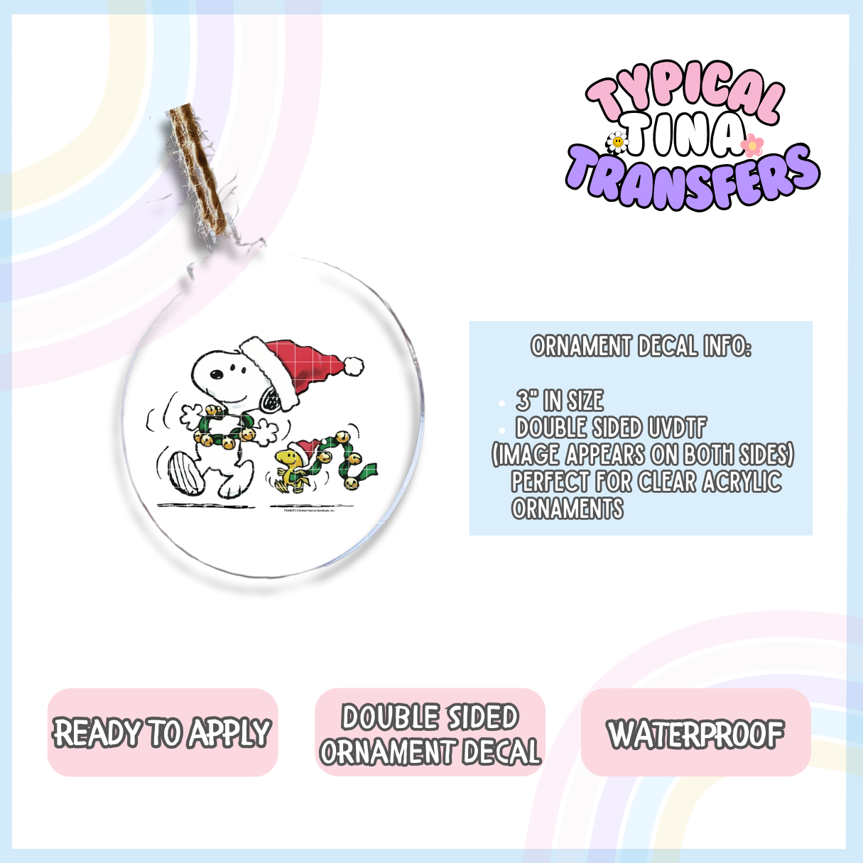 Cute Pup and Bird | 3" Ornament Decal