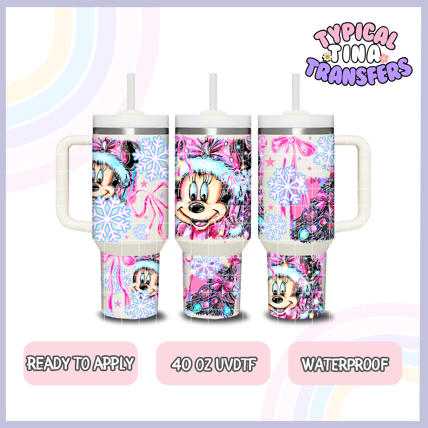 Holiday Minn Pink Selfie | 40oz UVDTF Wrap | POD