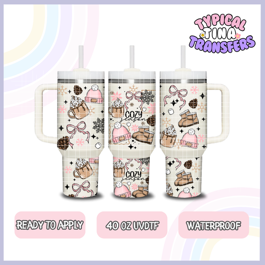 cozy season (pink) | 40oz UVDTF Wrap | POD