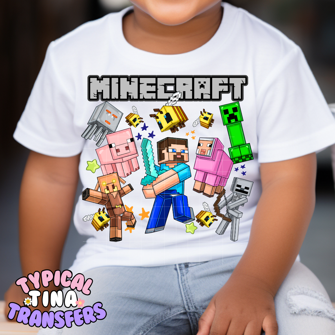 Mine-craft Game | DTF Screen Print | POD - choose design