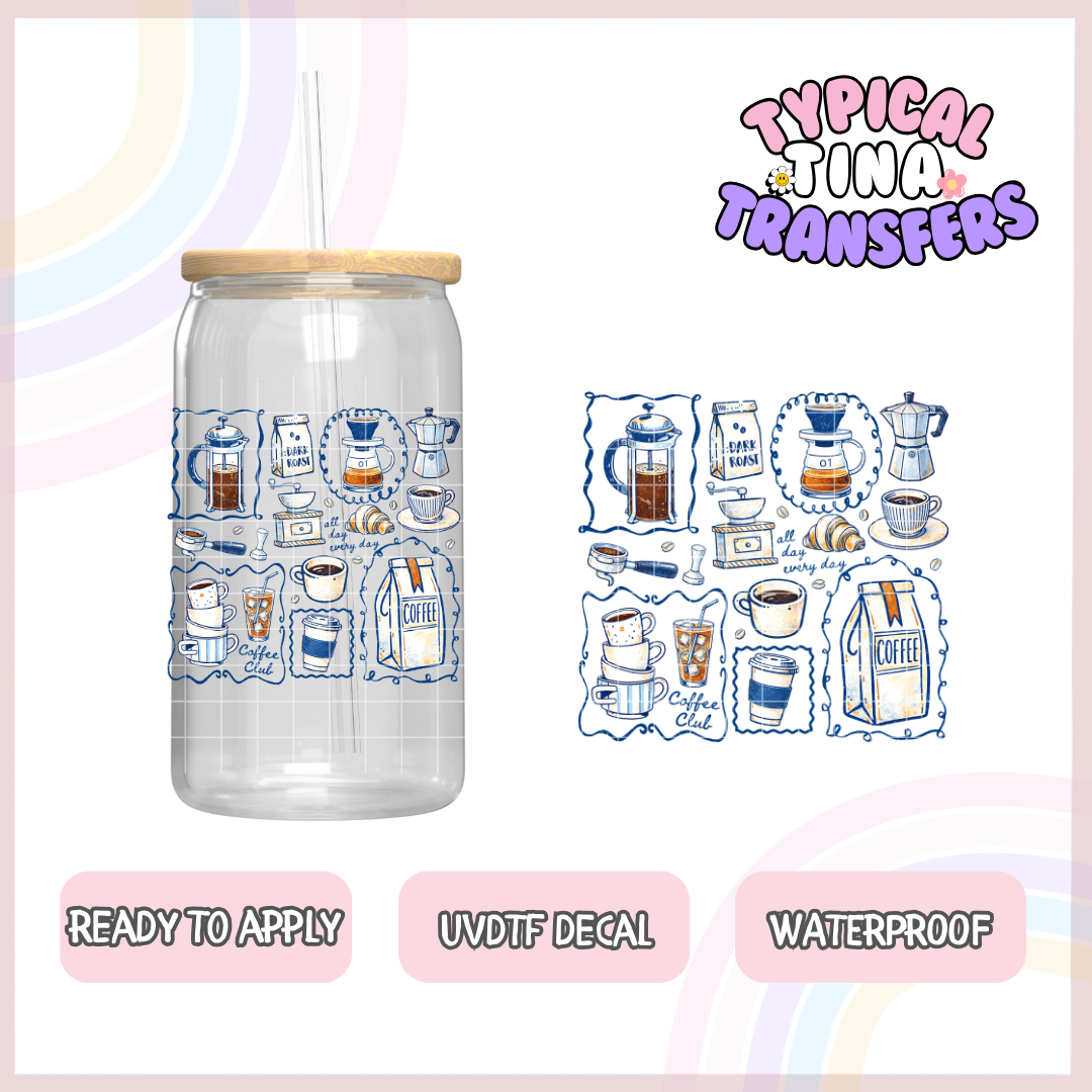 Different Coffee Type (stamps) | UV decals | POD