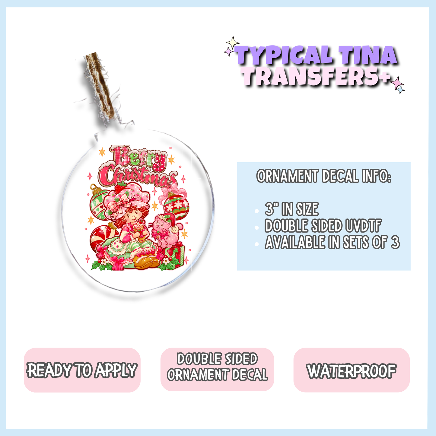 Berry Christmas | 3" Xmas Ornament | POD