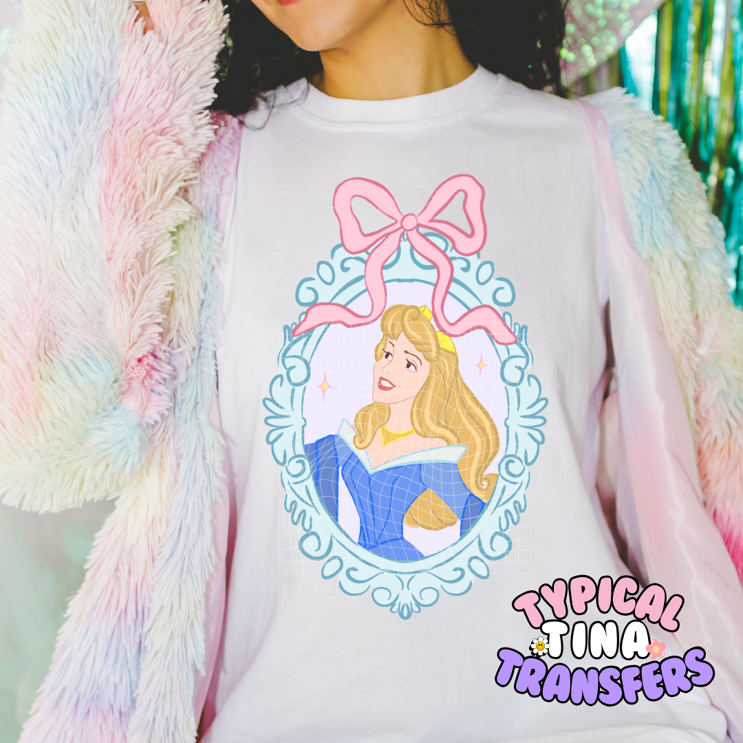 Princess Blue Frames | DTF Screen Print | POD - choose design