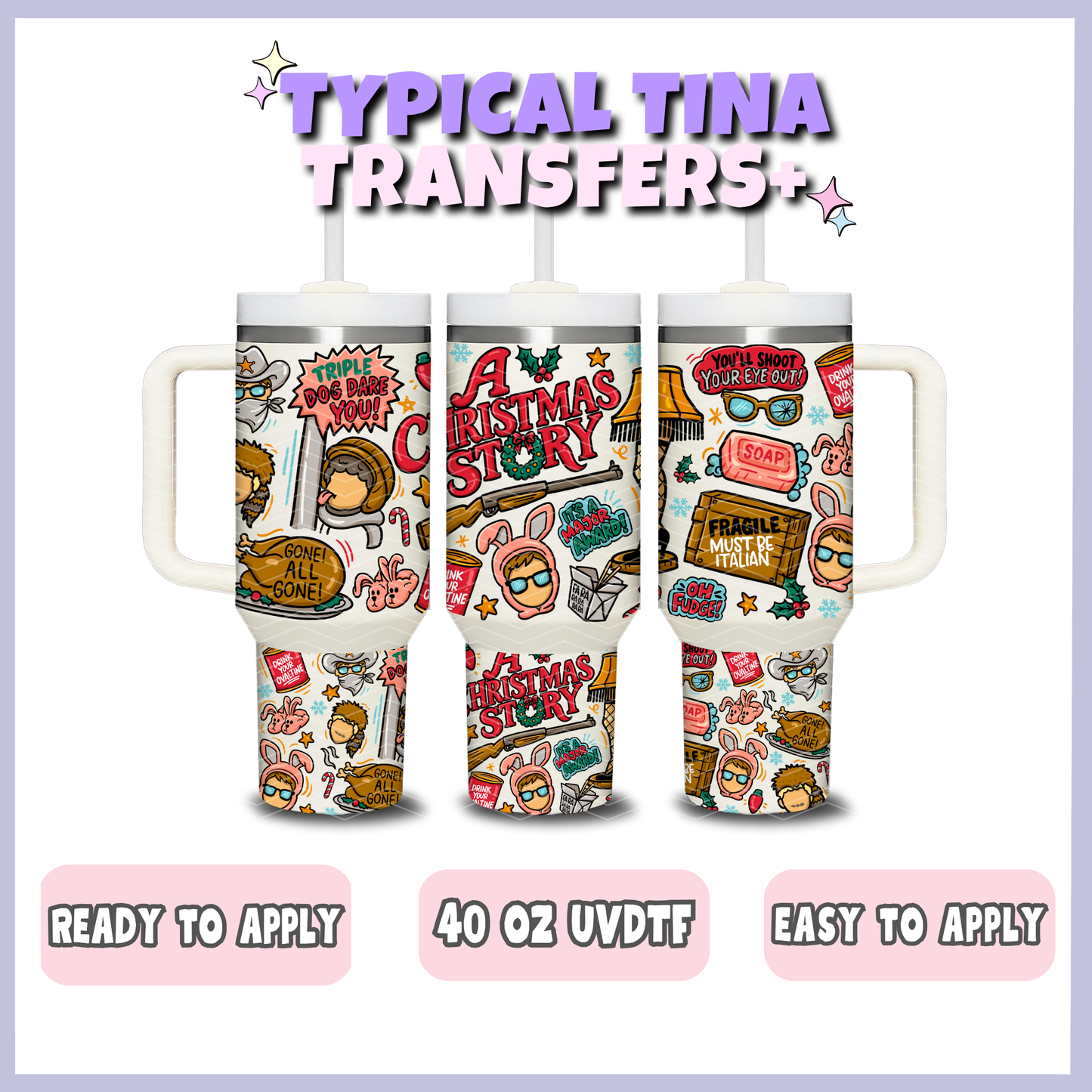 Xmas Doodle - Xmas St0ry | 40oz UVDTF Wrap | POD