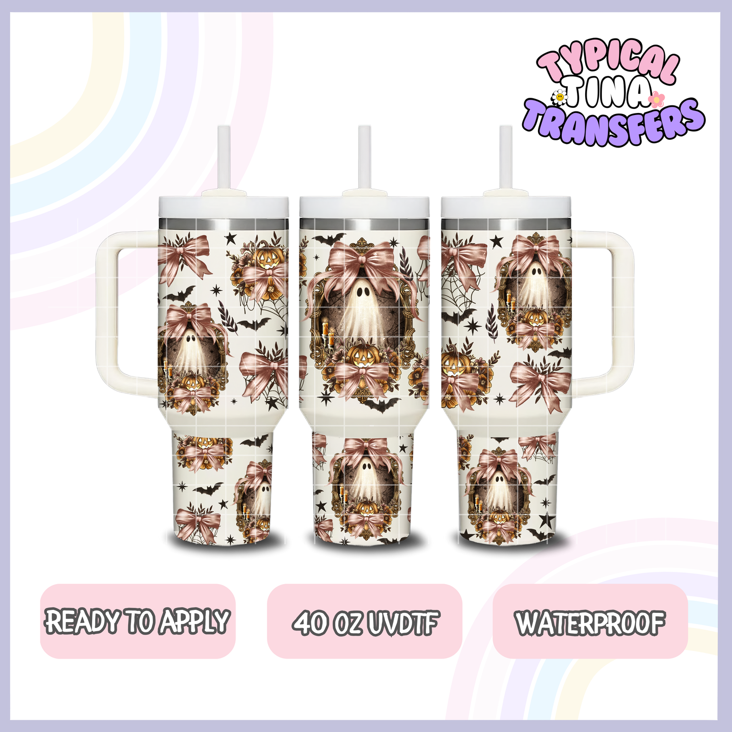 Coquette Ghost | 40oz UVDTF Wrap | POD