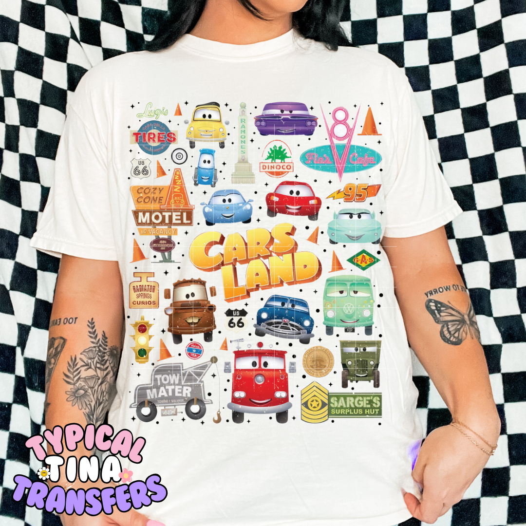 Cars land - Retro | DTF Transfer | 7" Toddler