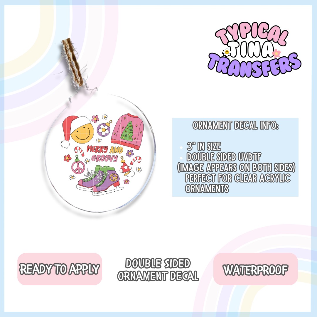 merry and Groovy | 3" Ornament Decal