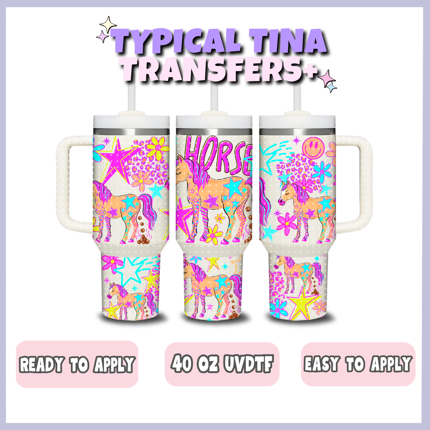 Horses | 40oz UVDTF Wrap | POD