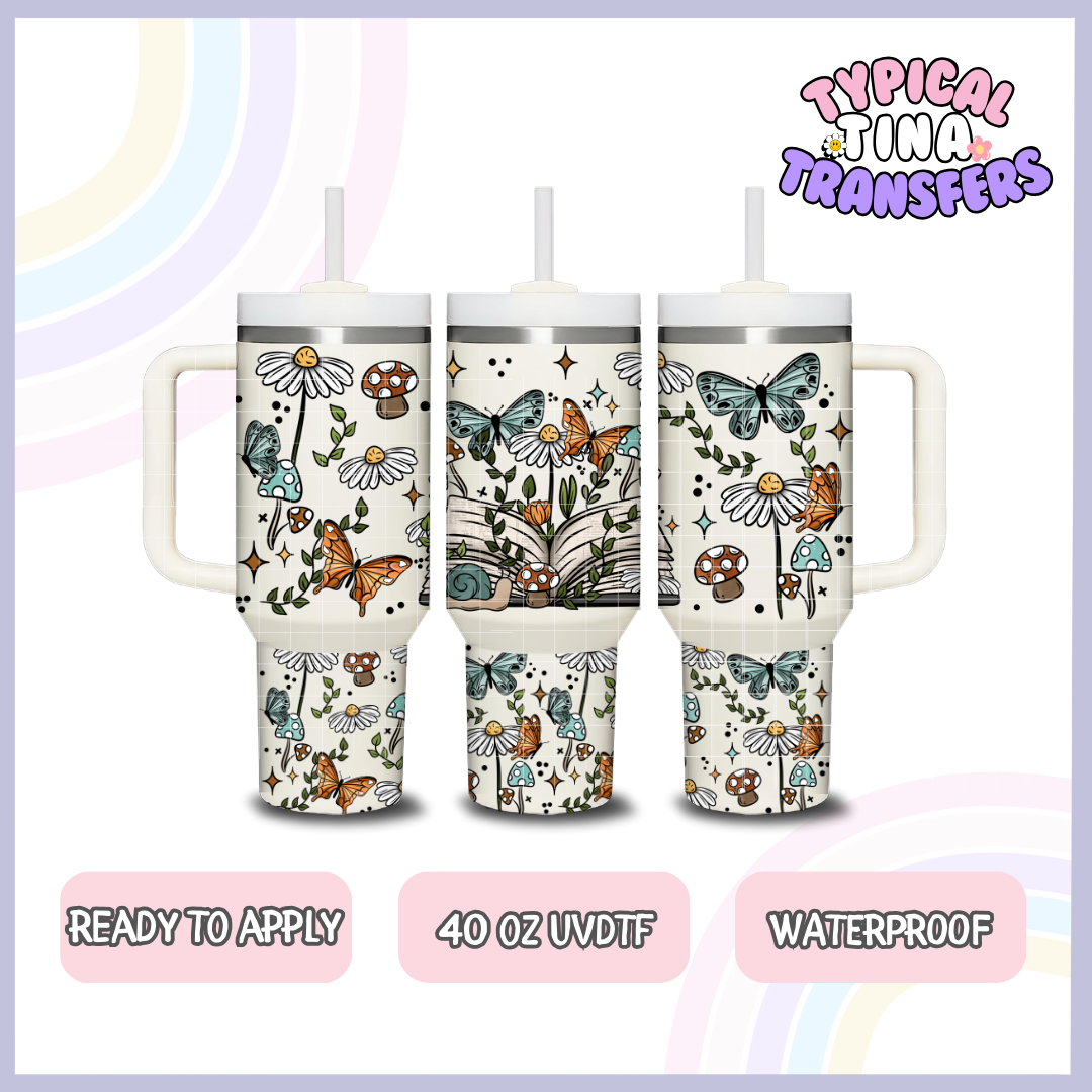 Floral Butterflies Book | 40oz UVDTF Wrap