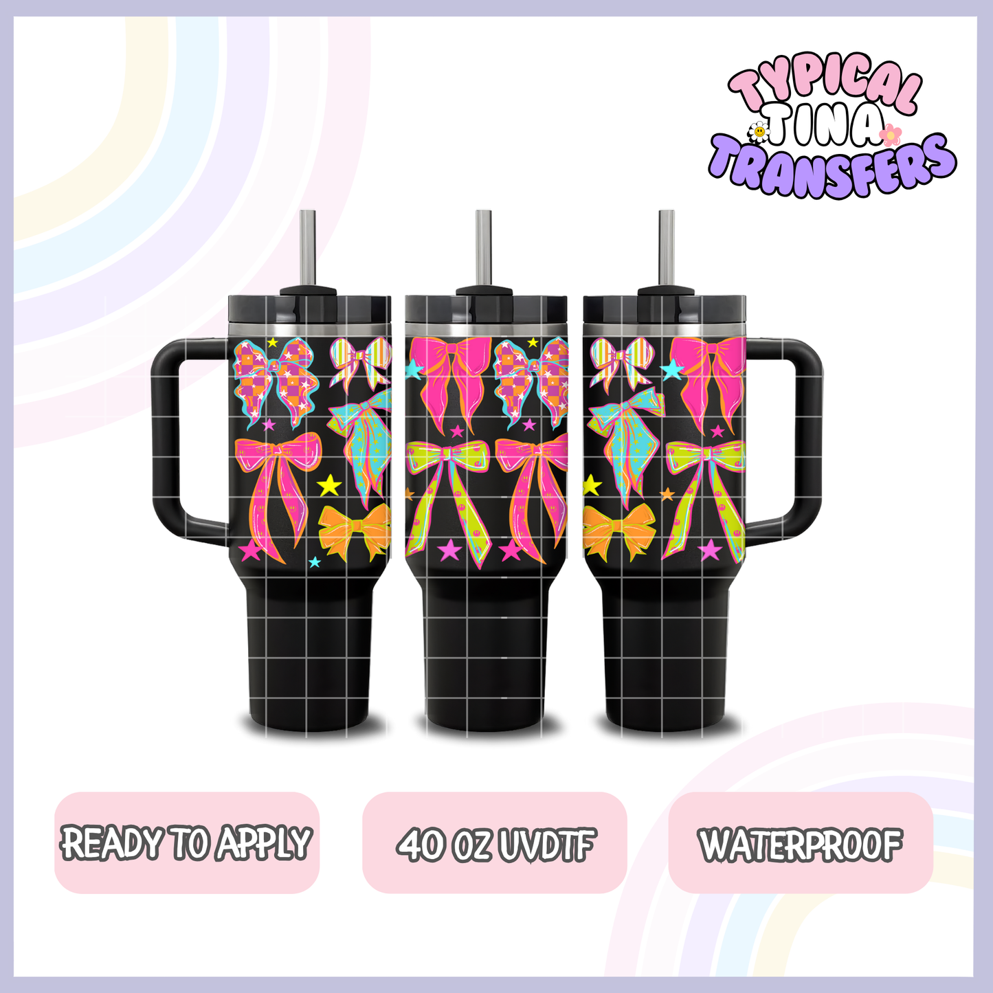 Bright Bows | 40oz UVDTF Wrap | POD