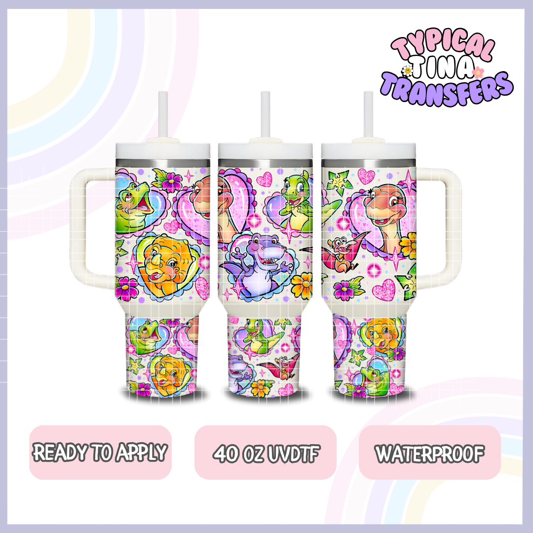 Valentine Dinos | 40oz UVDTF Wrap | POD