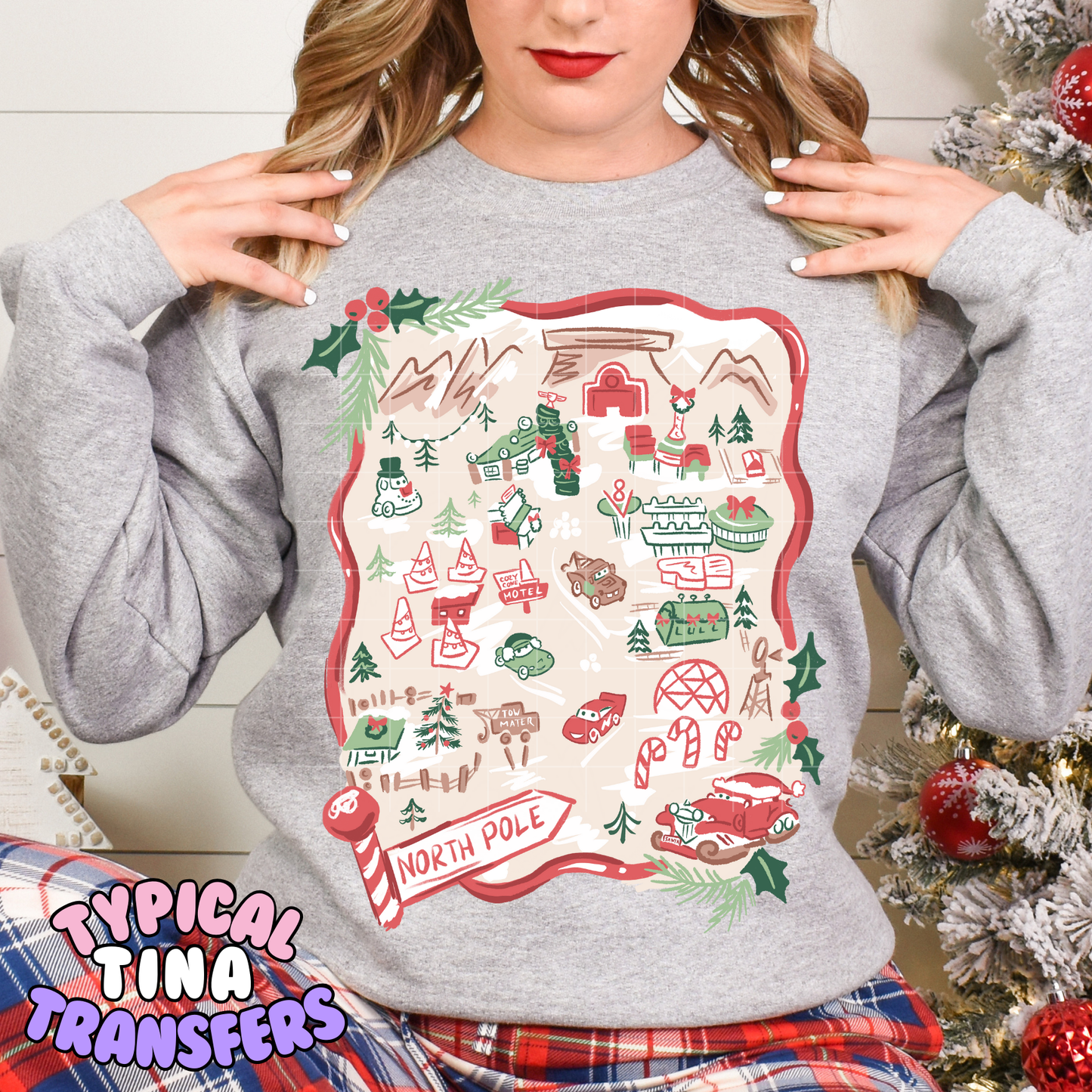 Cars North Pole Map | DTF Transfer | POD