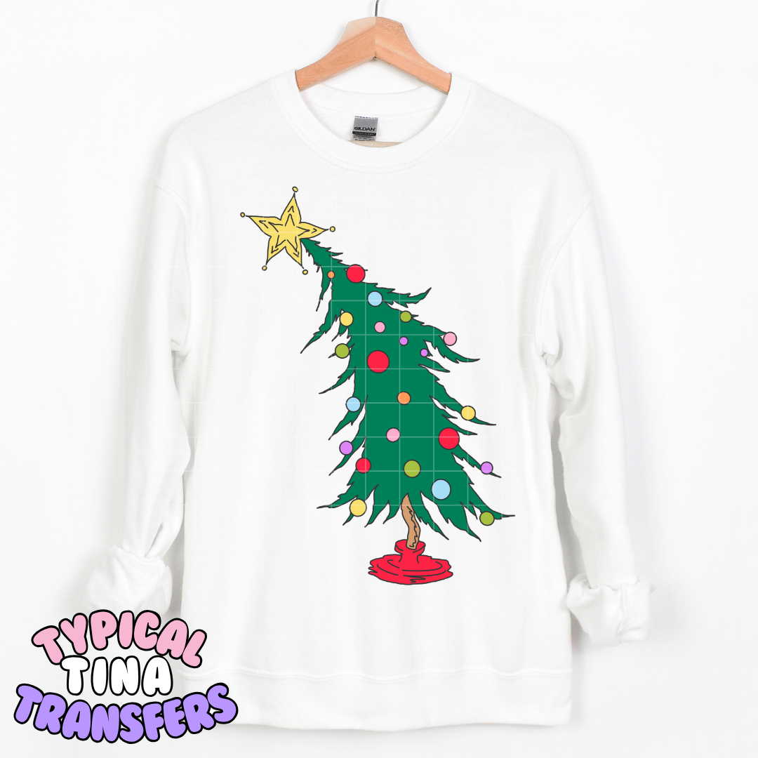 Leaning Gr!nch Tree (dark green) | DTF Transfer | POD