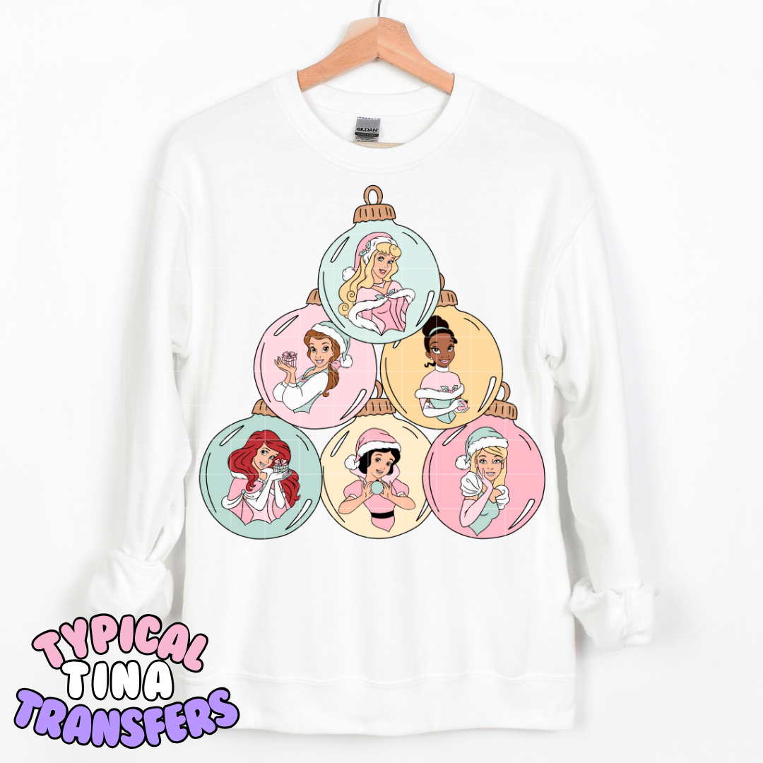 Pastel Princess Ornaments | DTF Transfer | POD