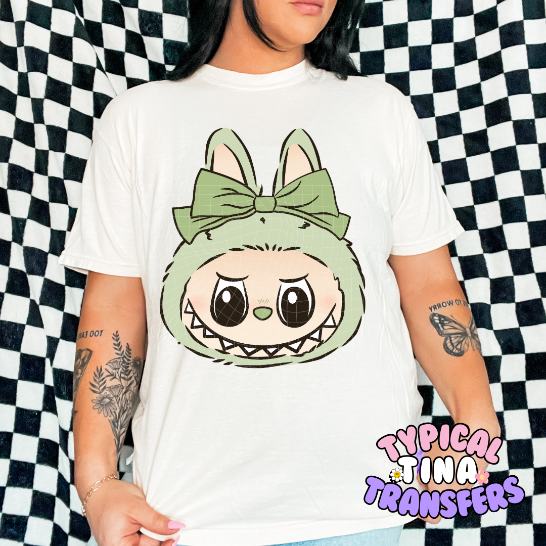Little Monster Heads with bow | DTF Screen Print | POD - choose design