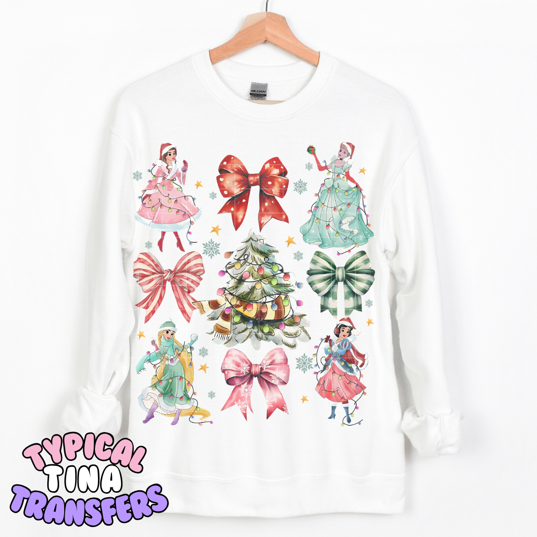 Holiday princesses Coquette Watercolor | DTF Transfer | POD