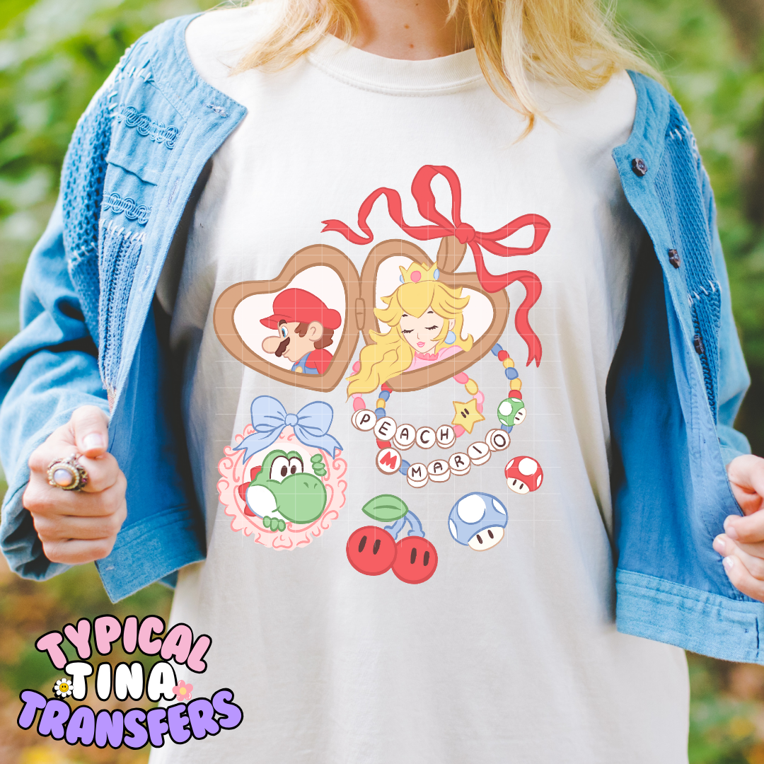 Peach and M Locket | DTF Screen Print | POD