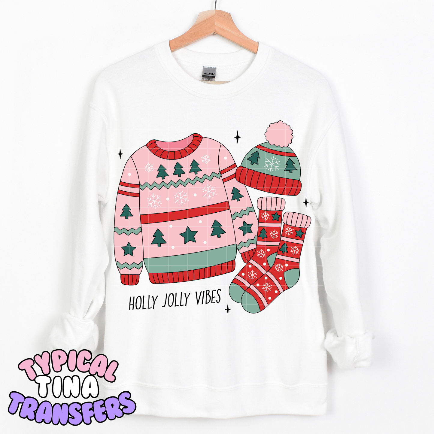 Holly Jolly Vibes (cozy) | DTF Transfer | POD