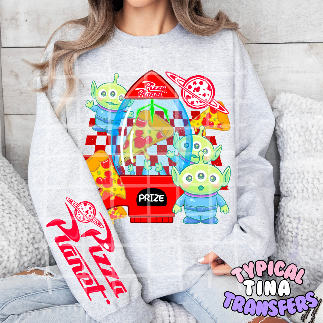 Aliens, Pizza and Space Claw | DTF Transfers | POD