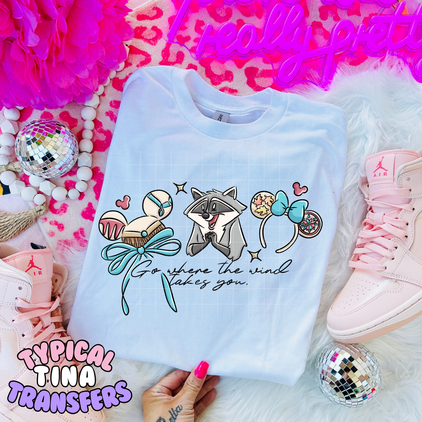 Go where the wind Mouse ears & hat | DTF Transfer | POD