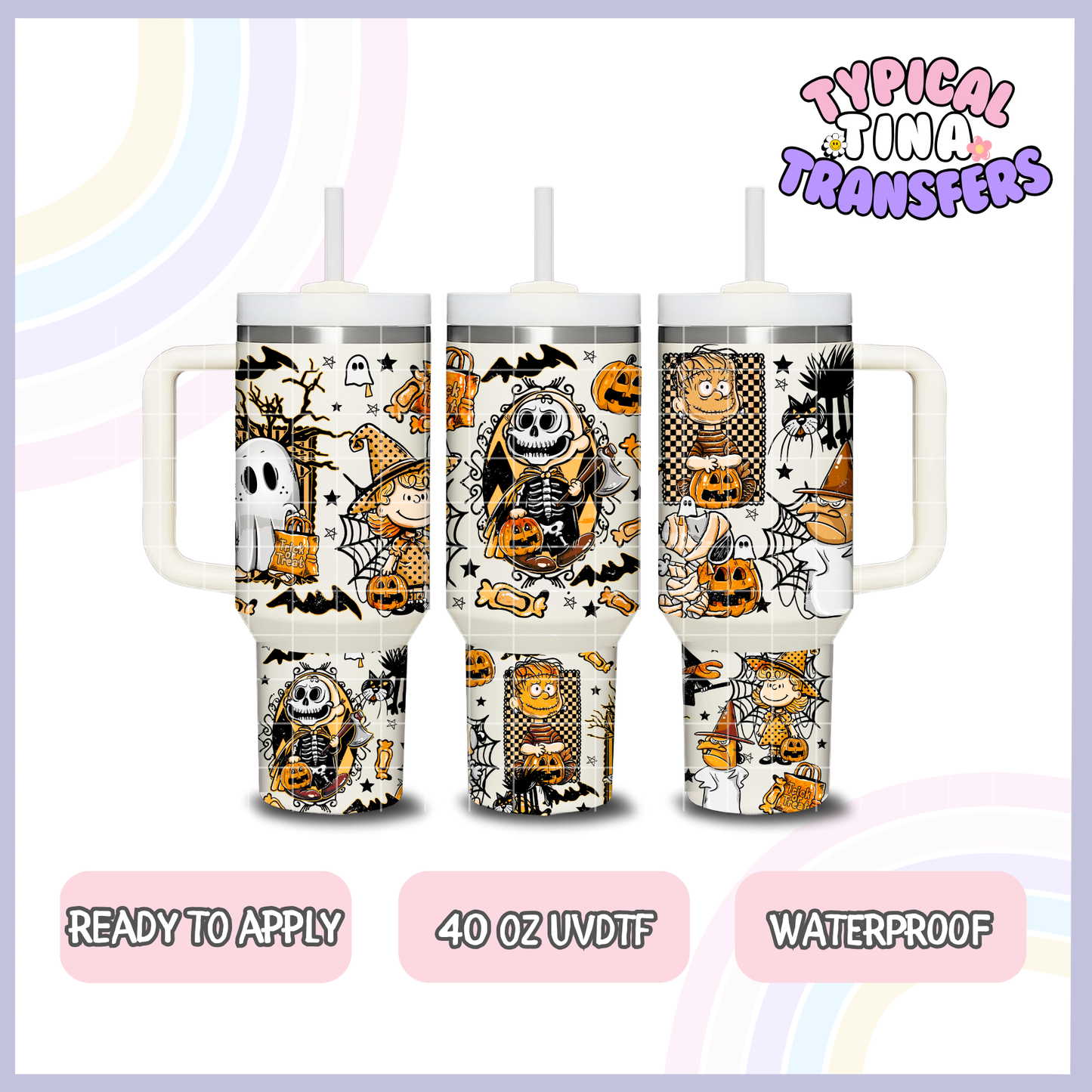 CB Halloween Dress up Orange tone | 40oz UVDTF Wrap | POD