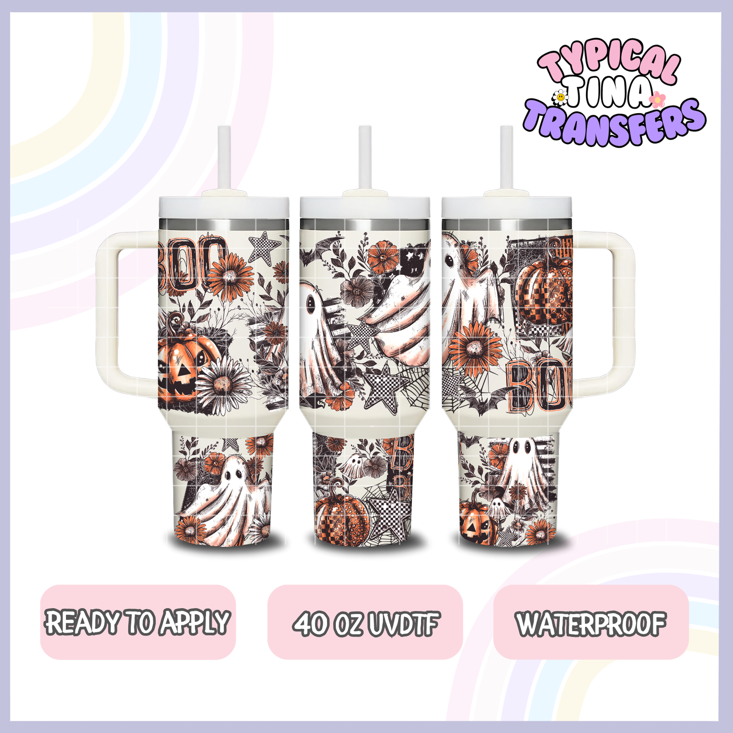 Floating Ghosts | 40oz UVDTF Wrap | POD