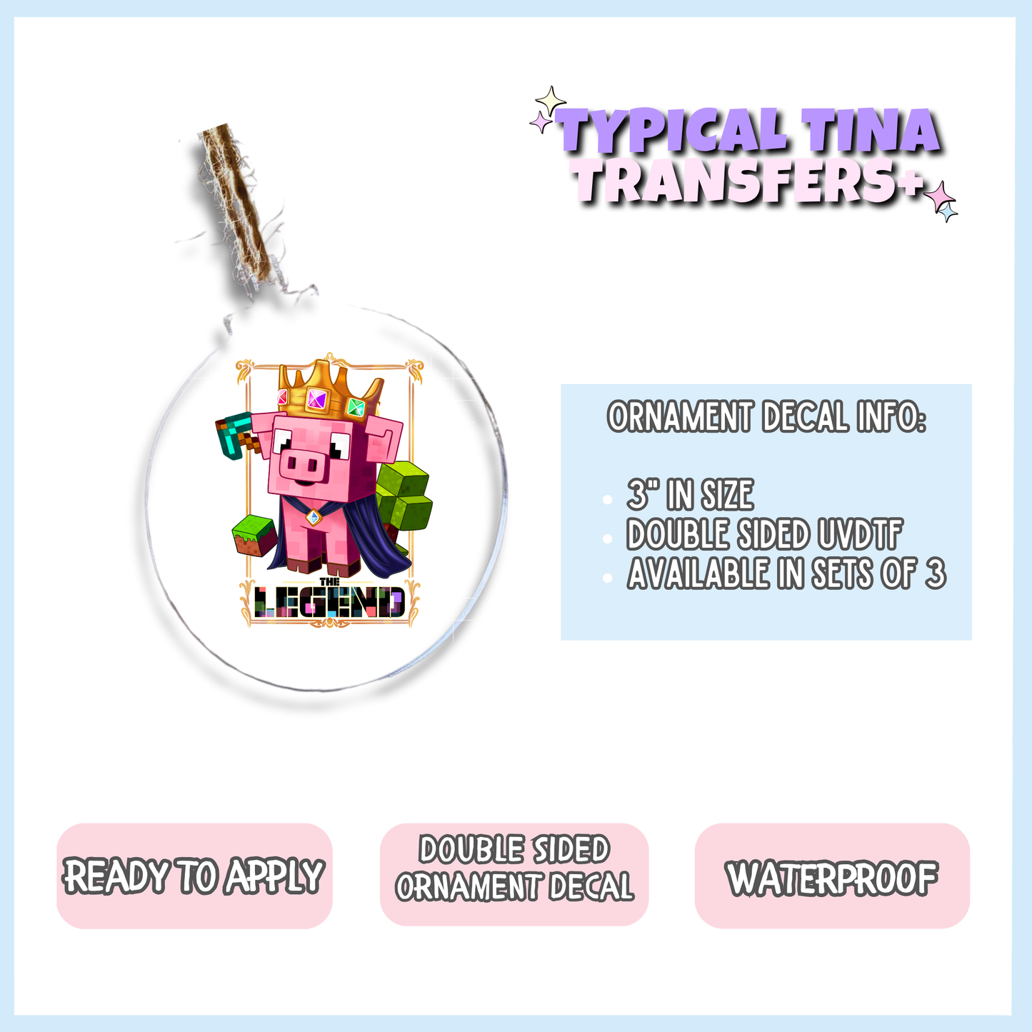 Legend Pig | 3" Xmas Ornament | POD