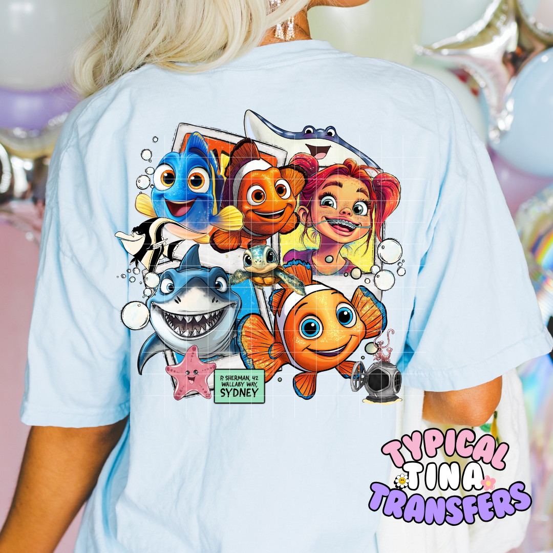 Find Orange Fish Poaroids | DTF Screen Print | POD