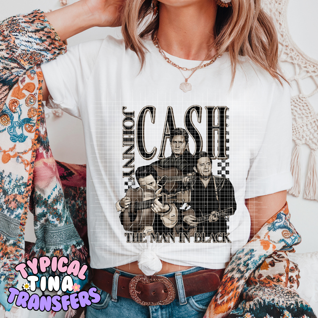 Cash - the man in black | DTF Screen Print | POD