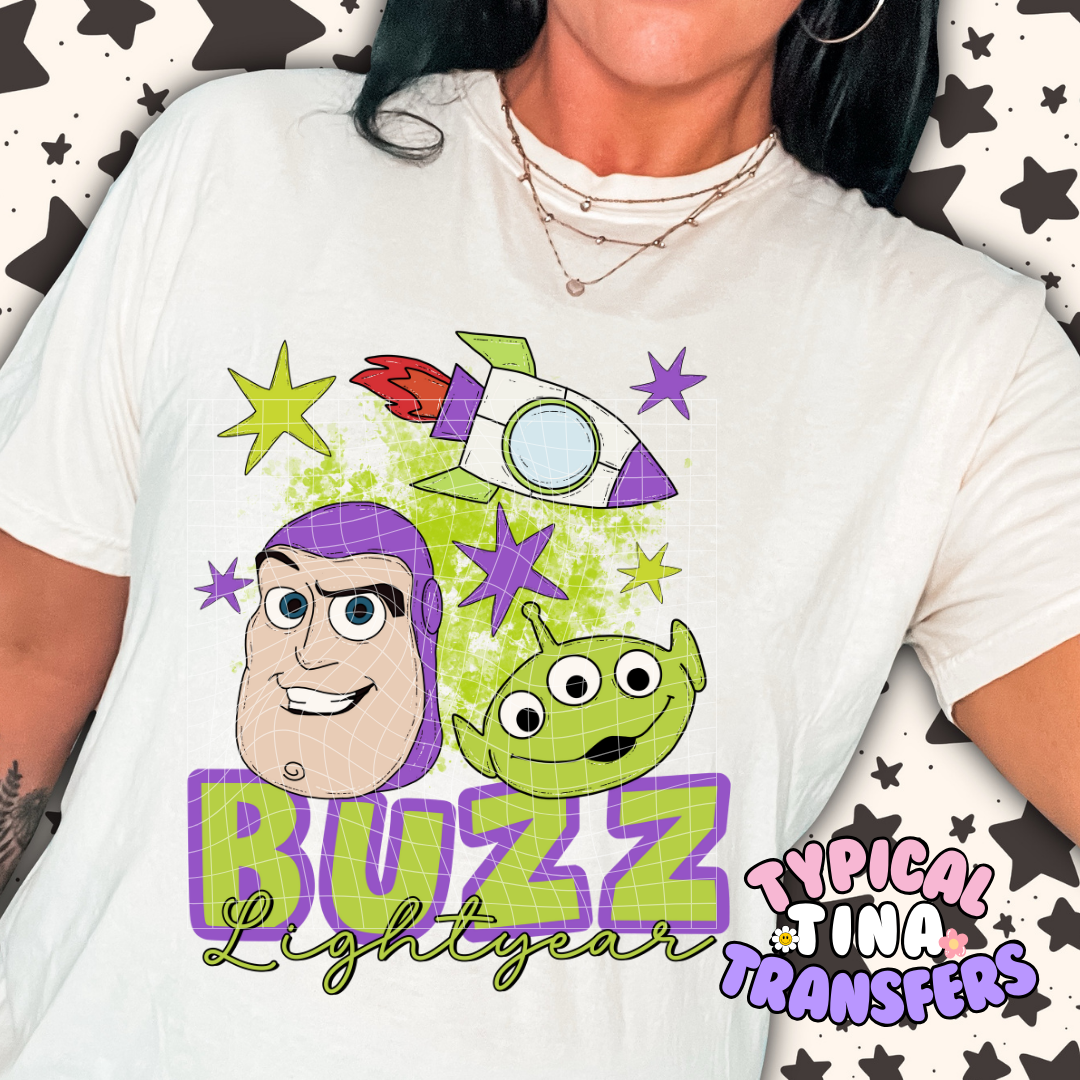 Buzz and Alien | DTF Screen Print | POD