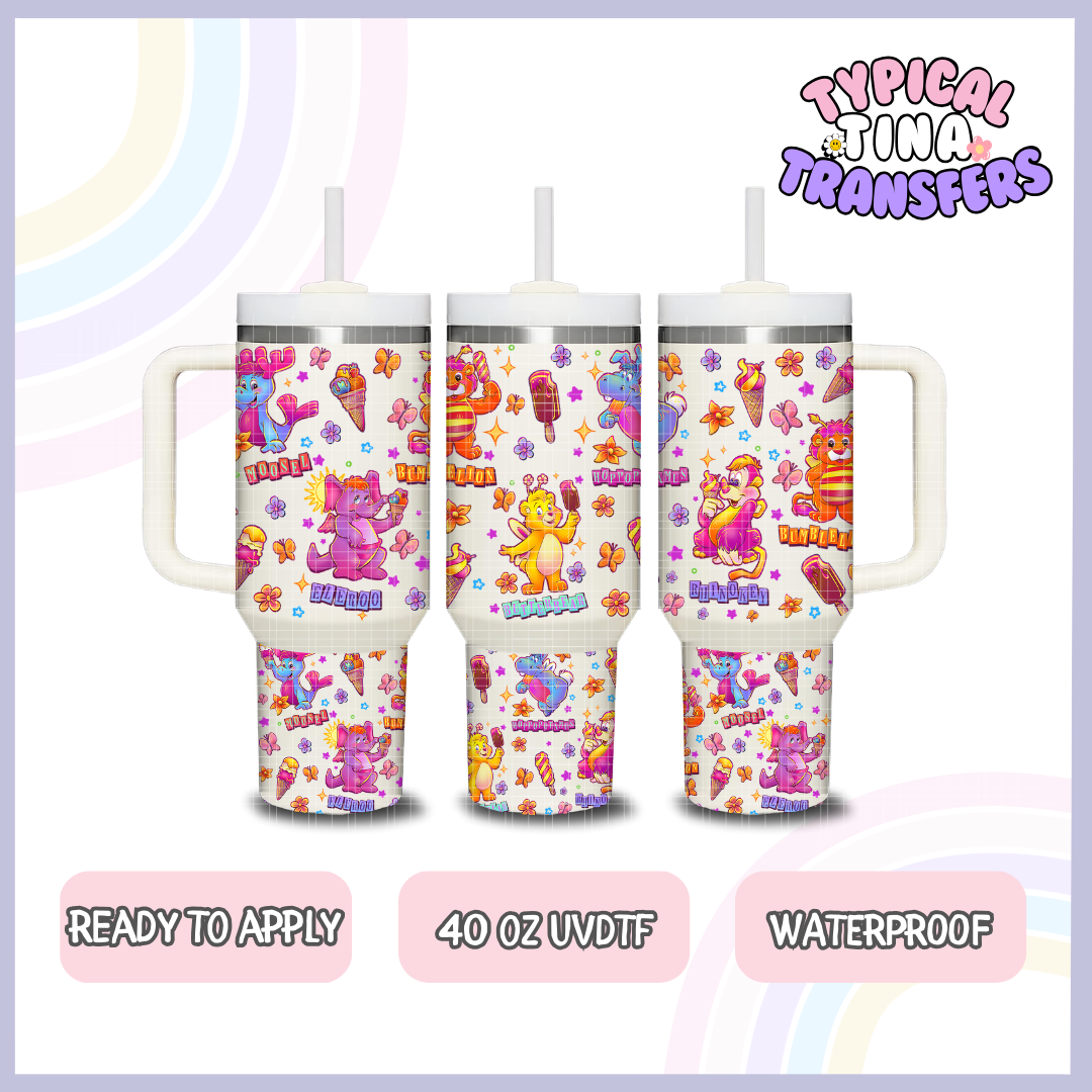 Characters and Ice cream | 40oz UVDTF Wrap | POD