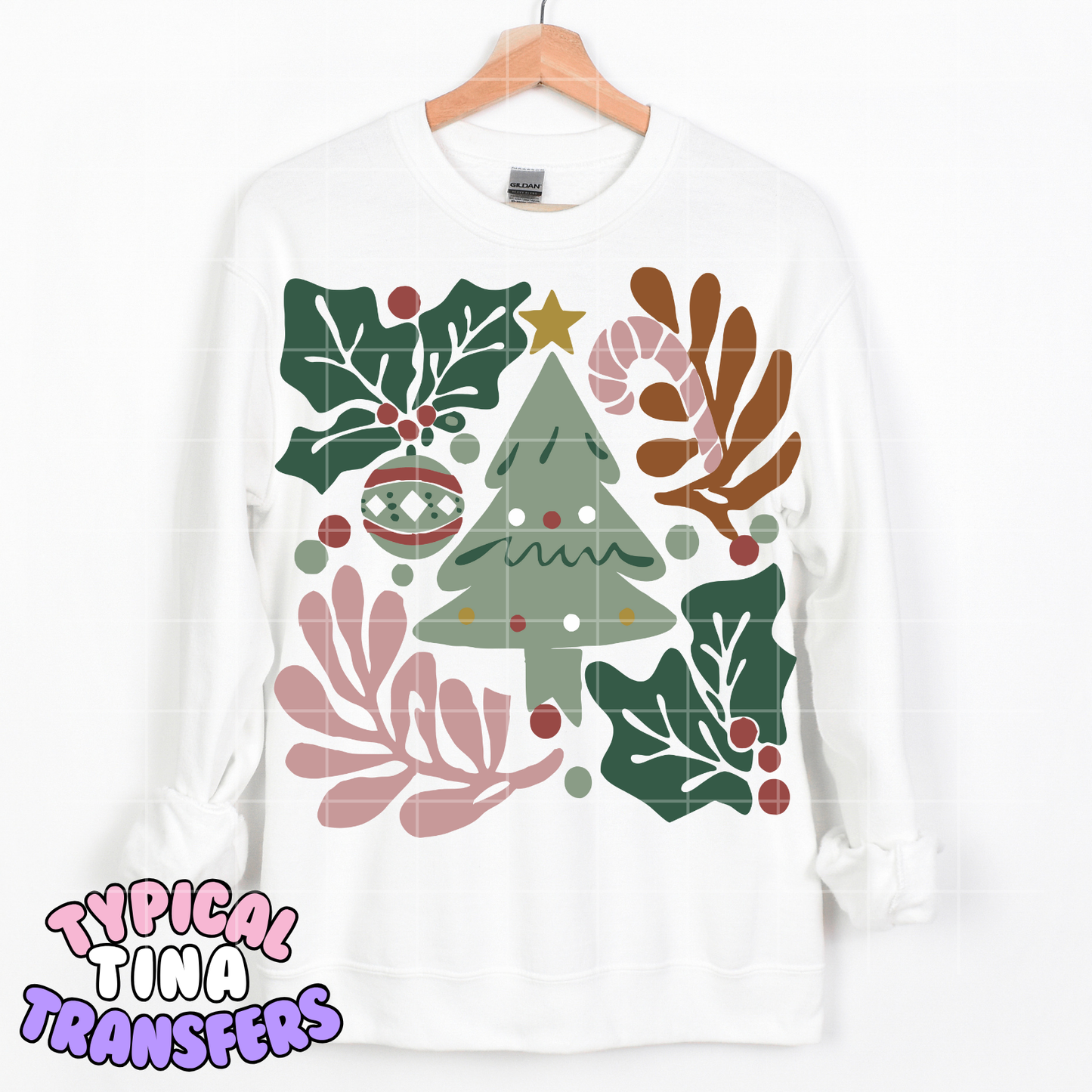 Christmas collage floral accents | DTF Transfer | POD