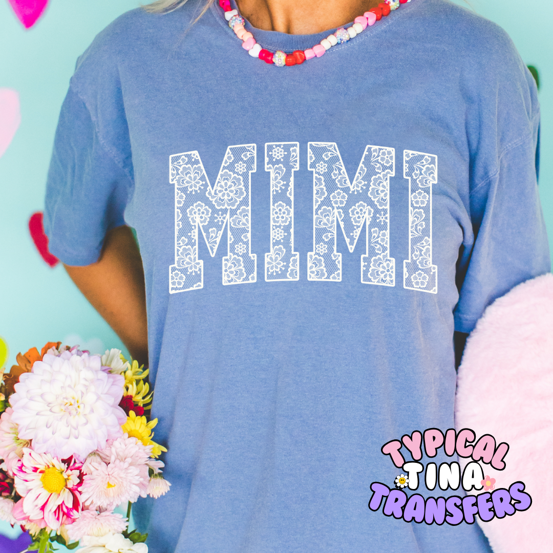 Lace Mimi (white) | DTF Screen Print | POD