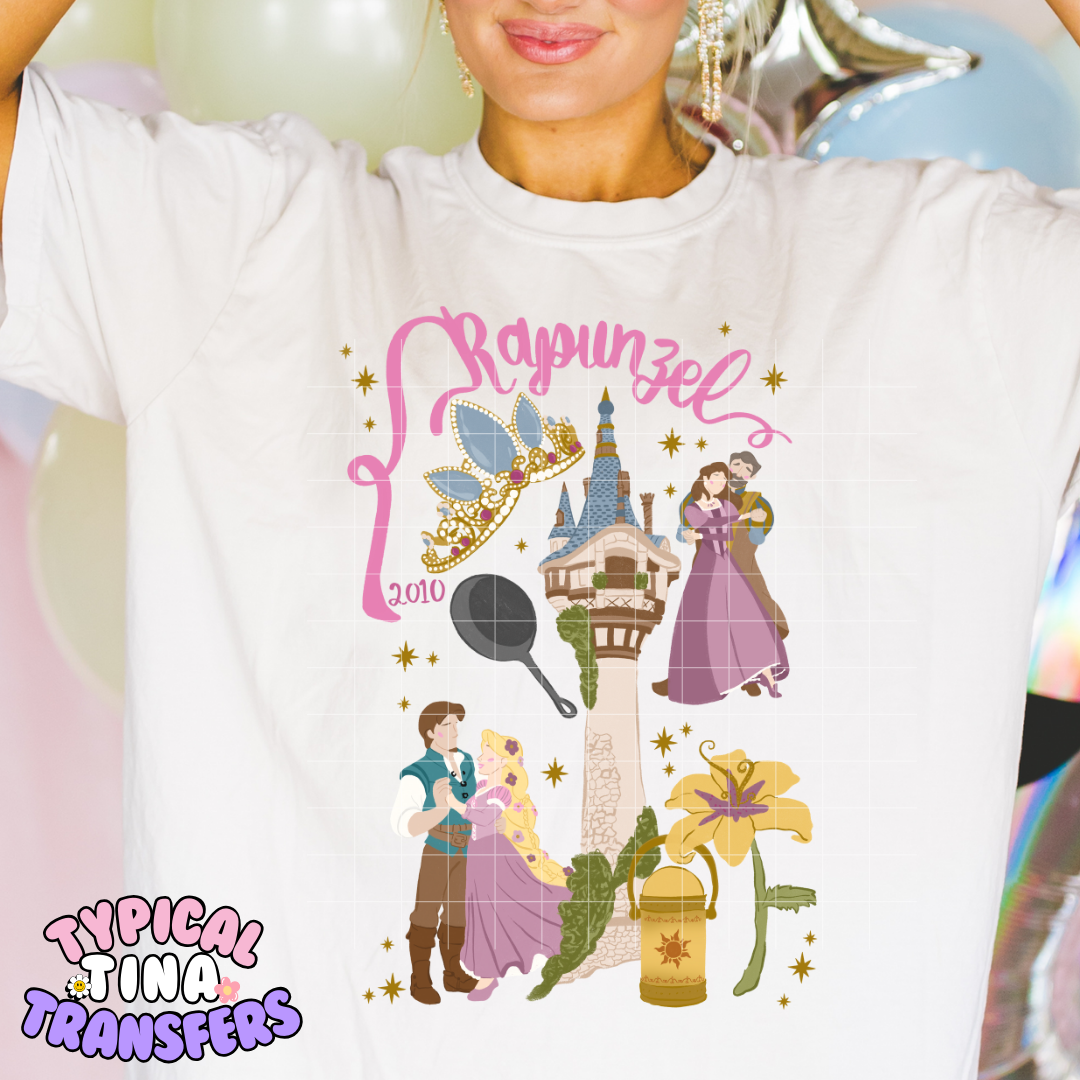 Rapunzel Tower (Muted) | DTF Transfers | 12" Adult