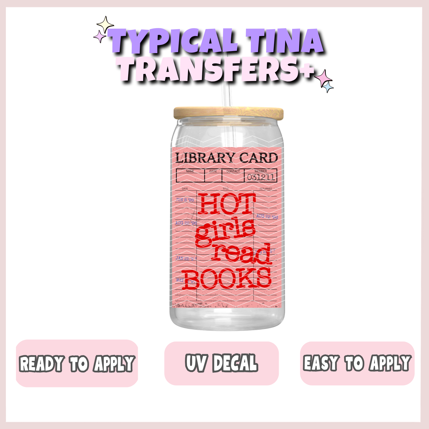 Library card - hot girls read books | UV decals | POD