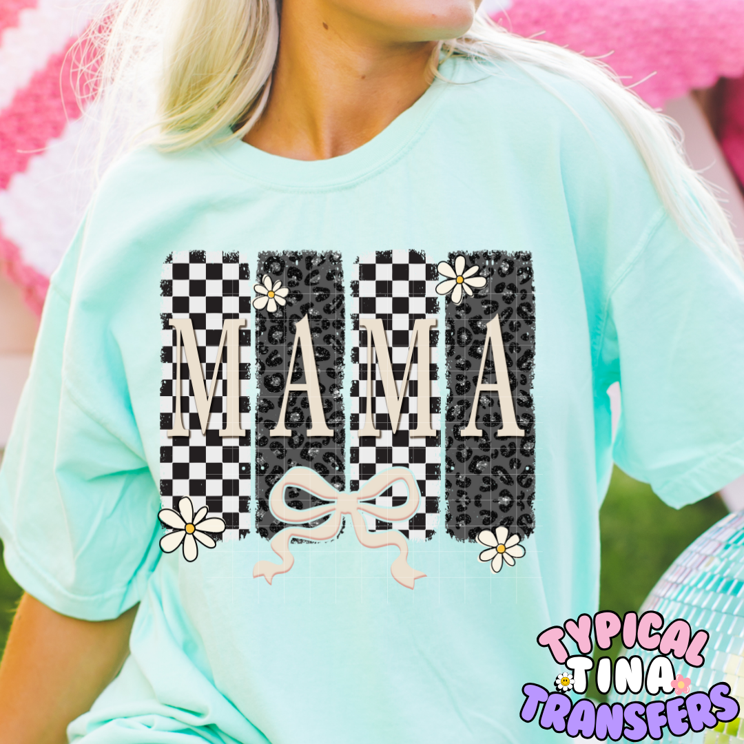 Mama checkered beige | DTF Screen Print | POD