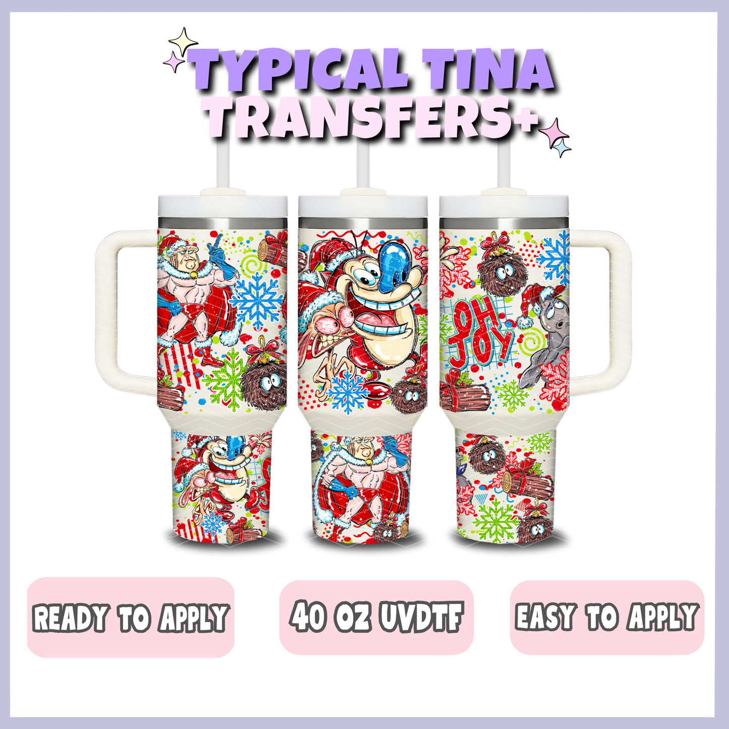 90s Xmas - Oh joy | 40oz UVDTF Wrap | POD